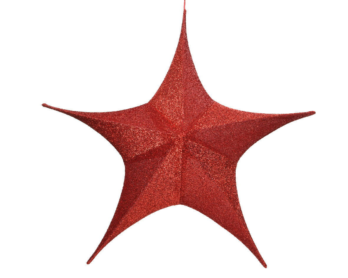 Estrella plegable roja de Alto 60cmDiámetro 180cm poliéster