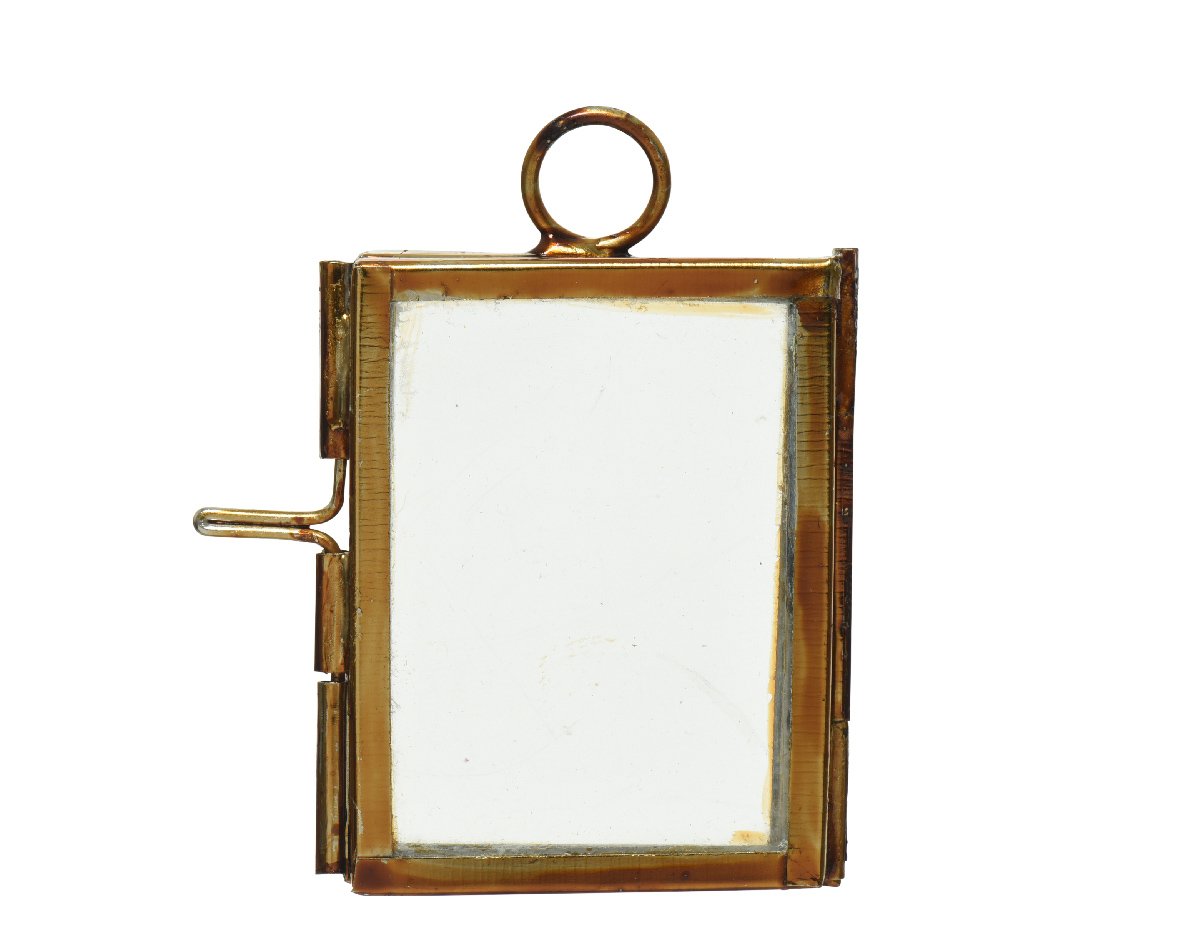 Ornamento navideño de metal dorado envejecido L4.50-W6.50-A0.50cm