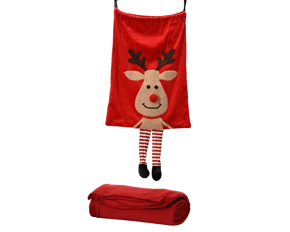 Bolsa con manta roja de fleece