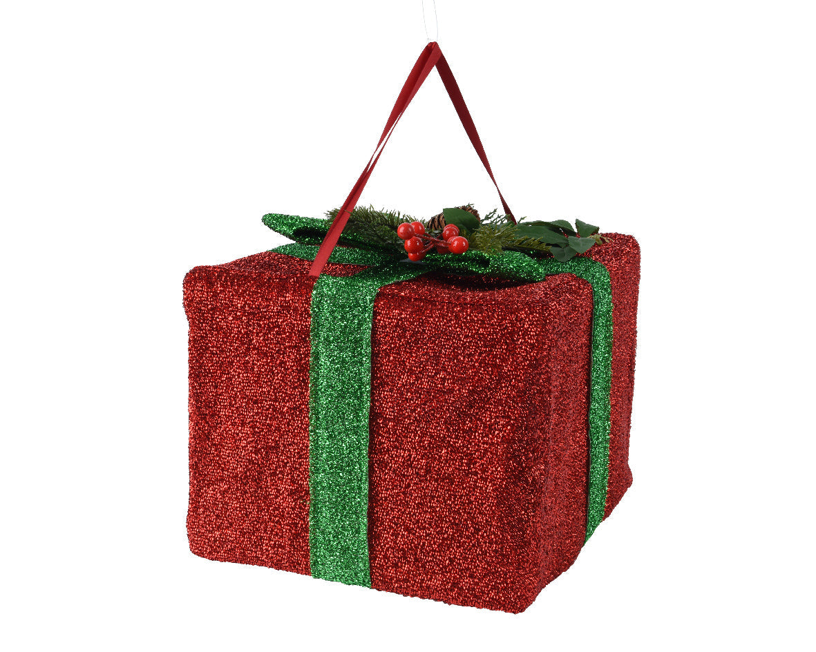 Caja de regalo plegable rojo de poliéster 30cm