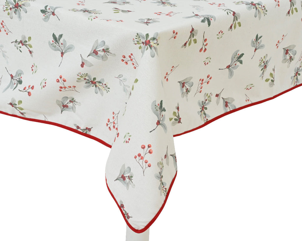 Mantel blanco de poliéster y algodón estilo candy