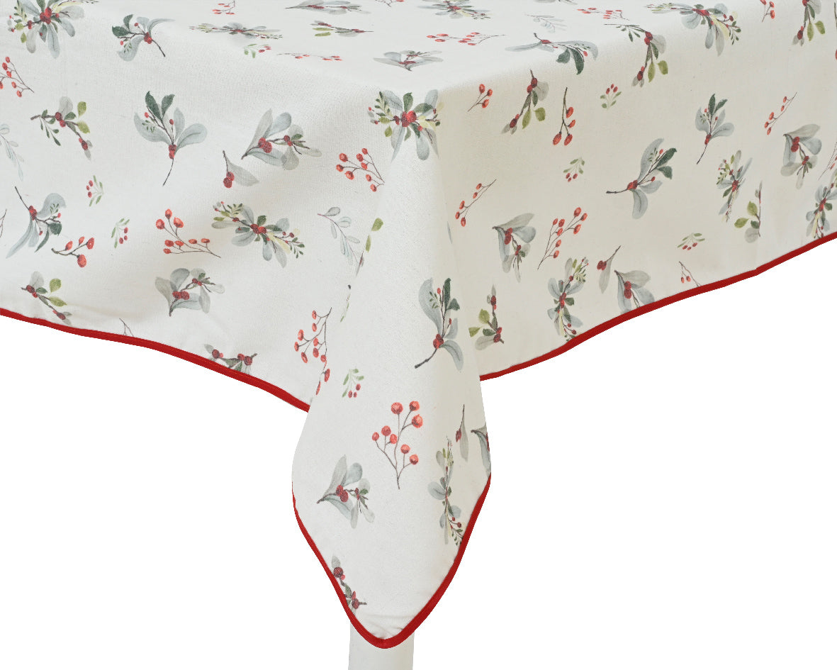Mantel blanco de poliéster y algodón estilo candy