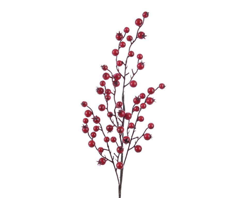 Rama de Navidad de bayas rojas de foam 60 cm espuma