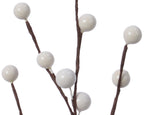 Rama floral de navidad bayas blancas 26cm