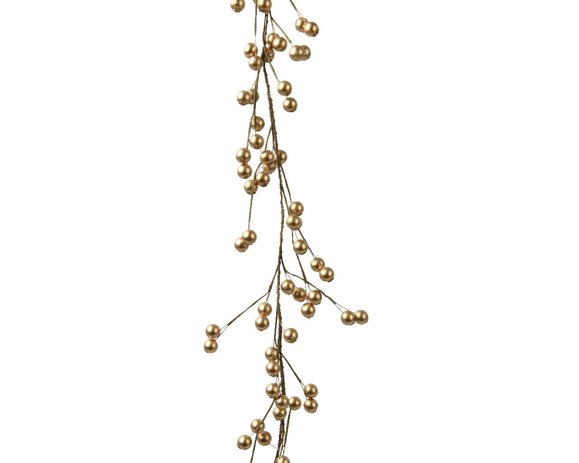 Guirnalda Floral de Navidad de bayas doradas de 130cm