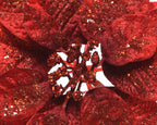 Floral de Navidad roja de poliéster de 26cm