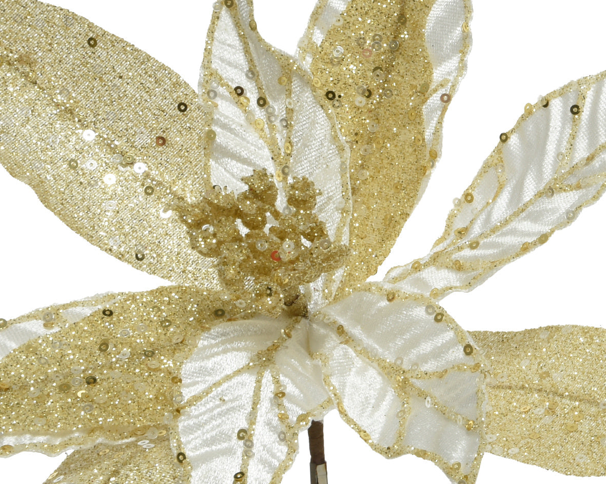 Flor blanca poliéster colección natural 3 cm