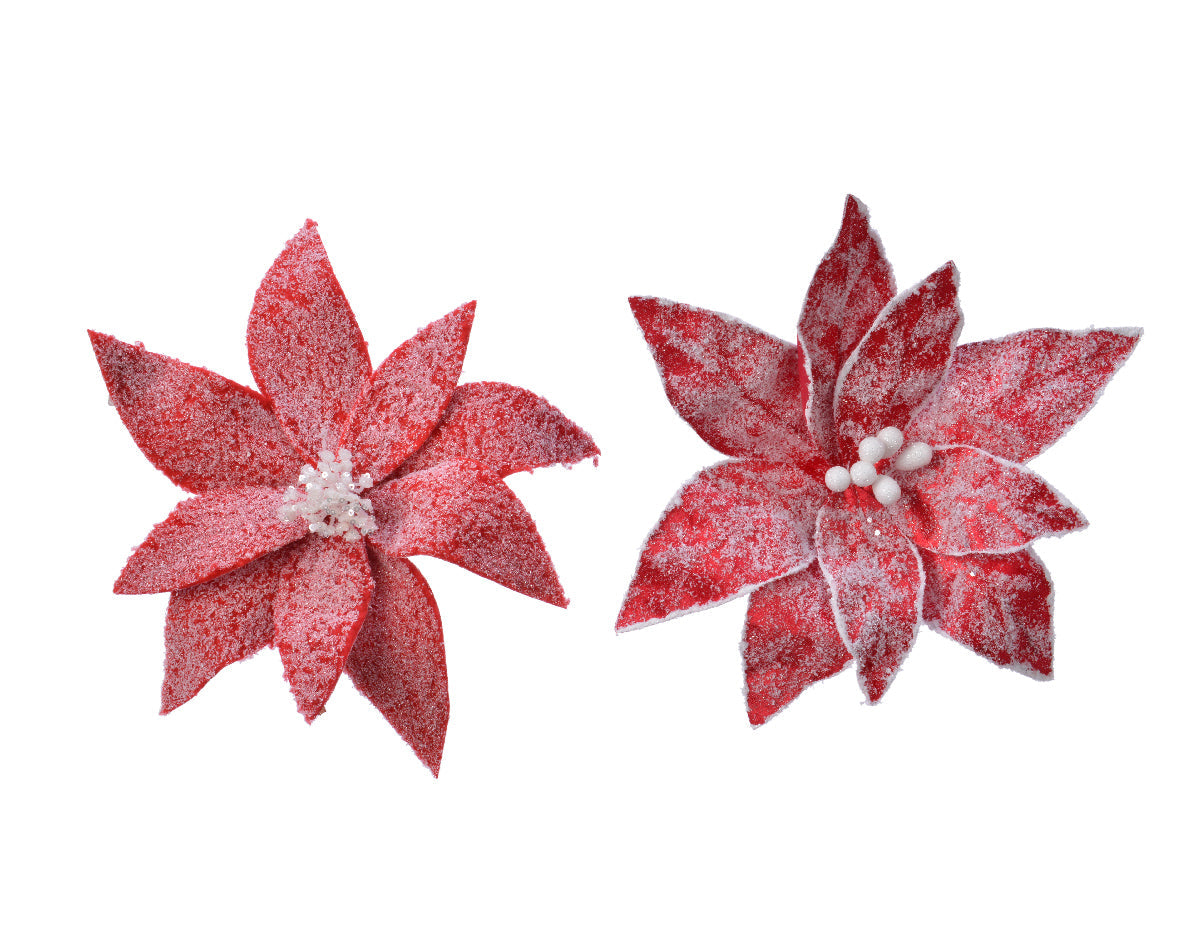 Poinsettia de Navidad roja de poliéster de 29cm