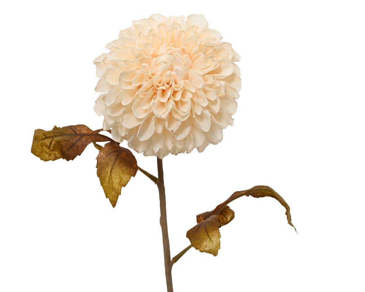Dahlia blanco poliéster florales de navidad 76 cm