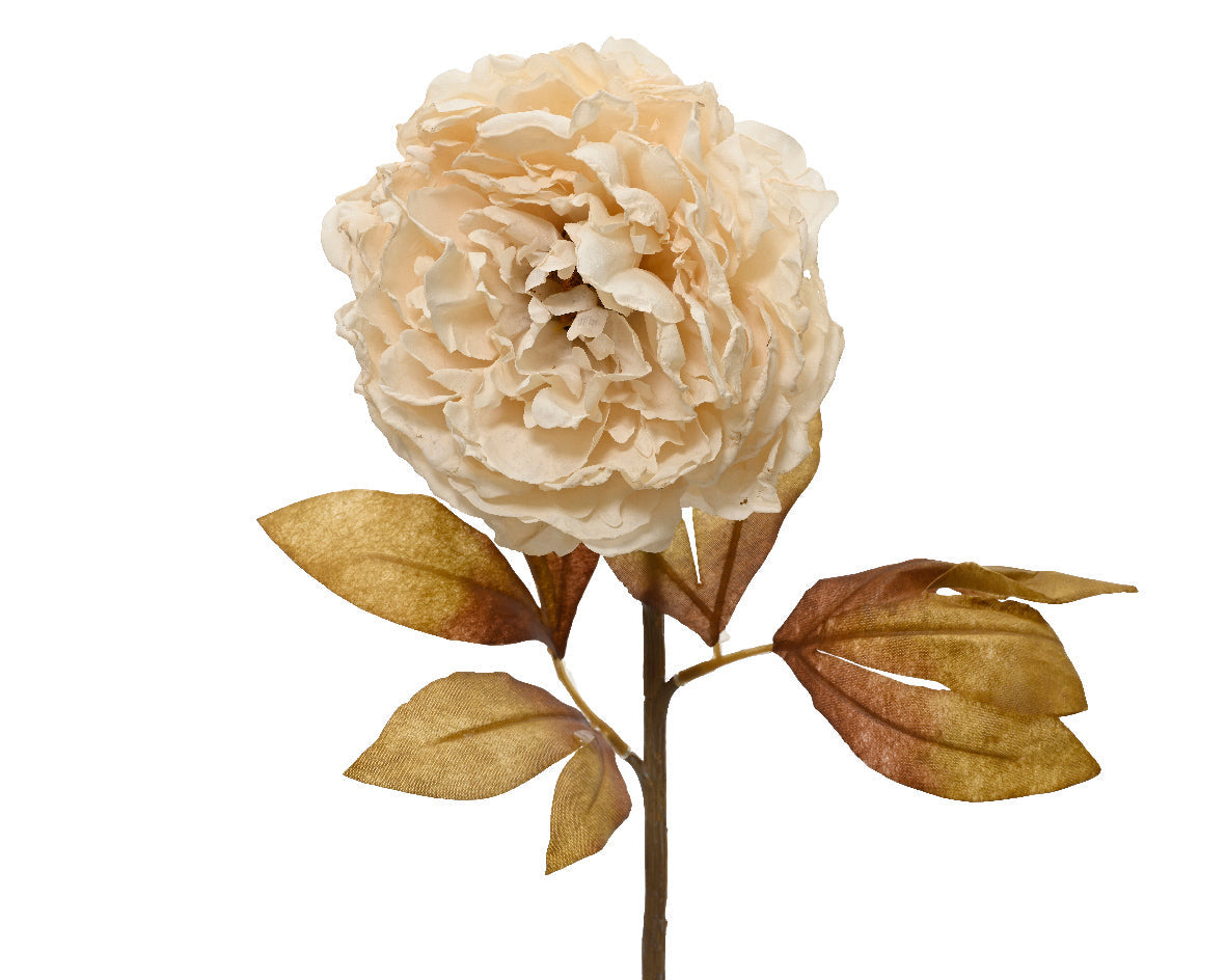 Peony blanco poliéster florales de navidad 75 cm
