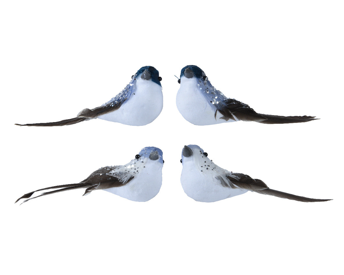 Pájaro pequeño azul adorno navideño 10 cm