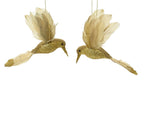 Pájaro pequeño dorado para decoración navideña  13 cm