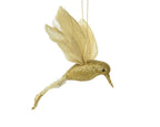 Pájaro pequeño dorado para decoración navideña  13 cm