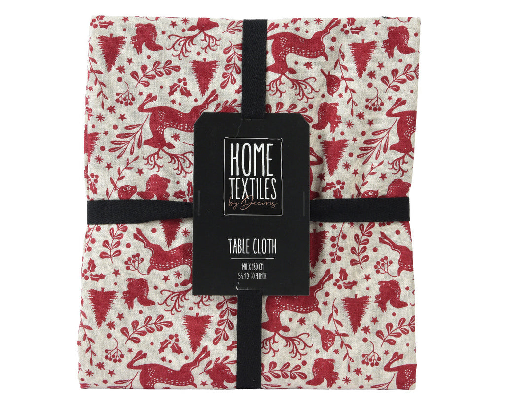 Mantel rojo de algodón candy 140 cm