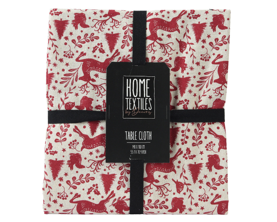 Mantel rojo de algodón candy 140 cm