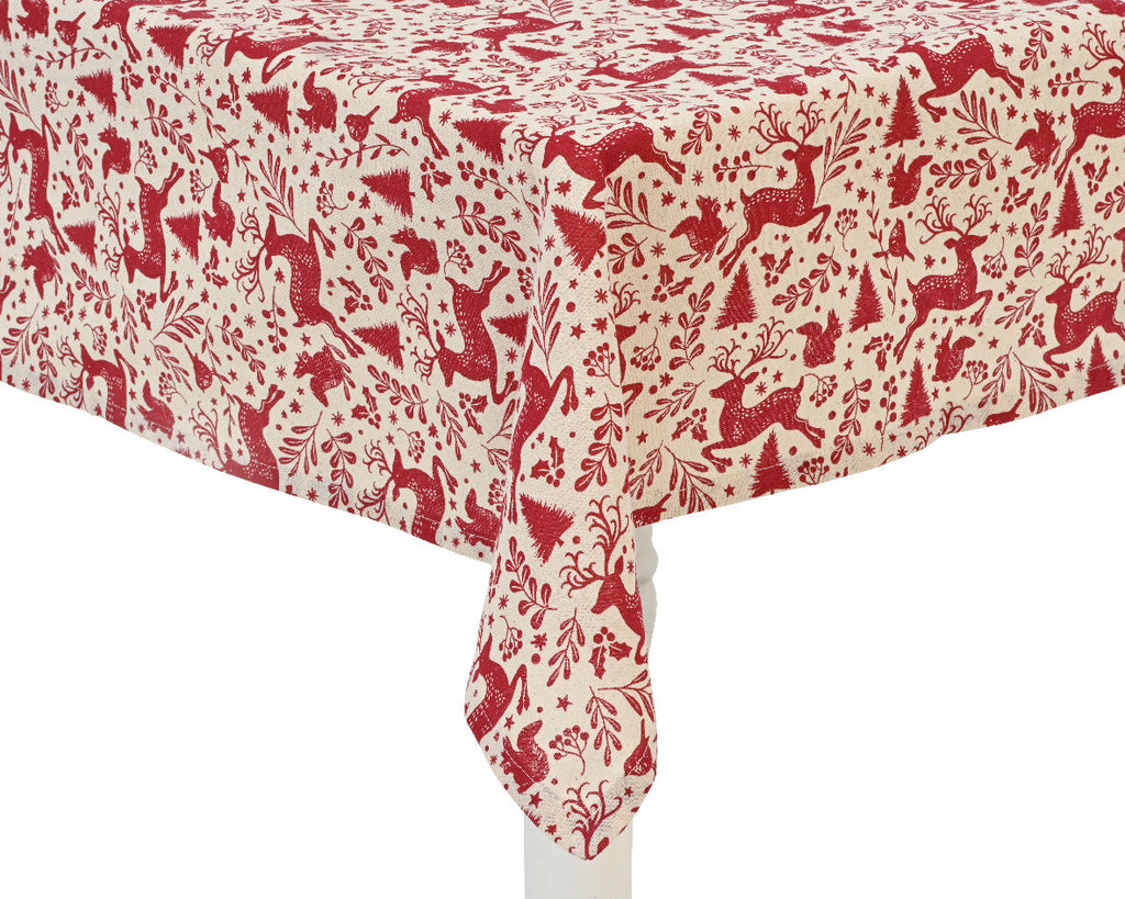 Mantel rojo de algodón candy 140 cm