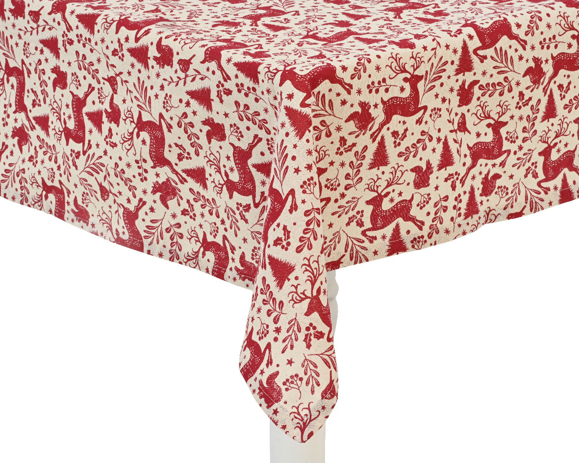Mantel rojo de algodón candy 140 cm