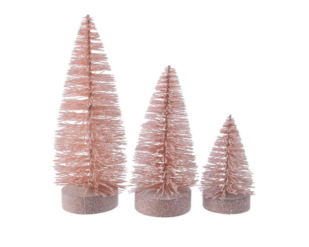 Mini árbol rosa con purpurina de 21cm