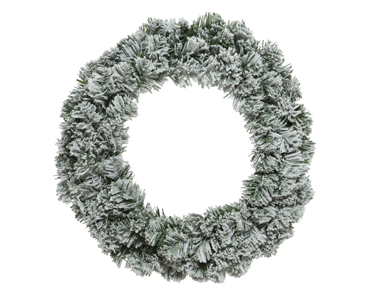Corona nevada de Navidad