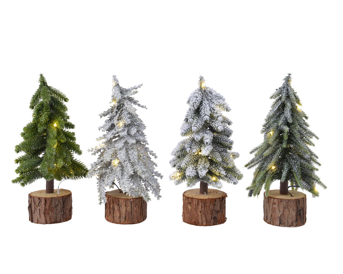 Mini árbol (con pilas) prelit de varios colores de 37cm