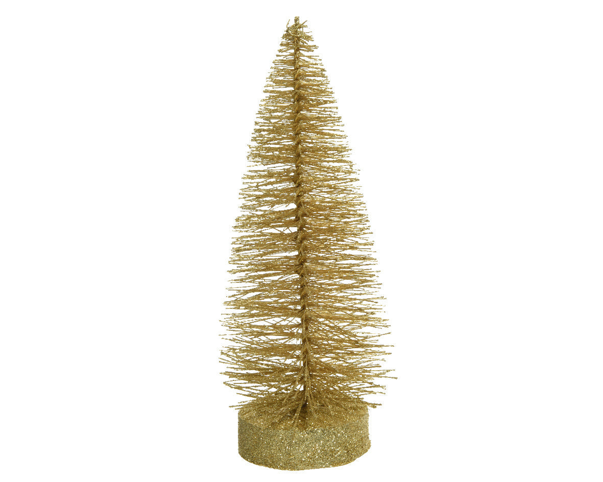 Mini árbol dorado con purpurina de 30cm