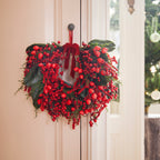 Corona de bayas rojas premium de 40cm