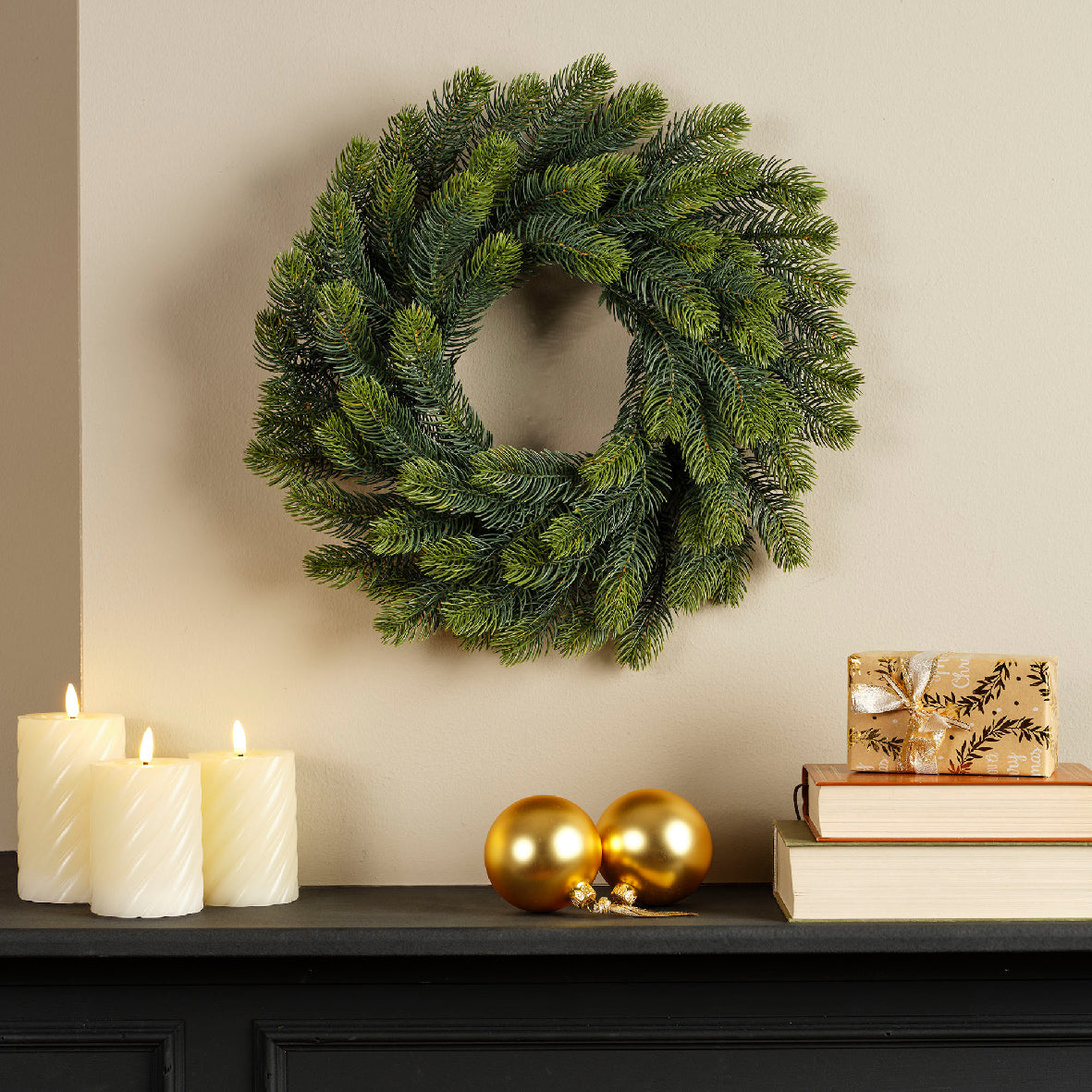 Corona de Navidad color verde 40 cm plástico