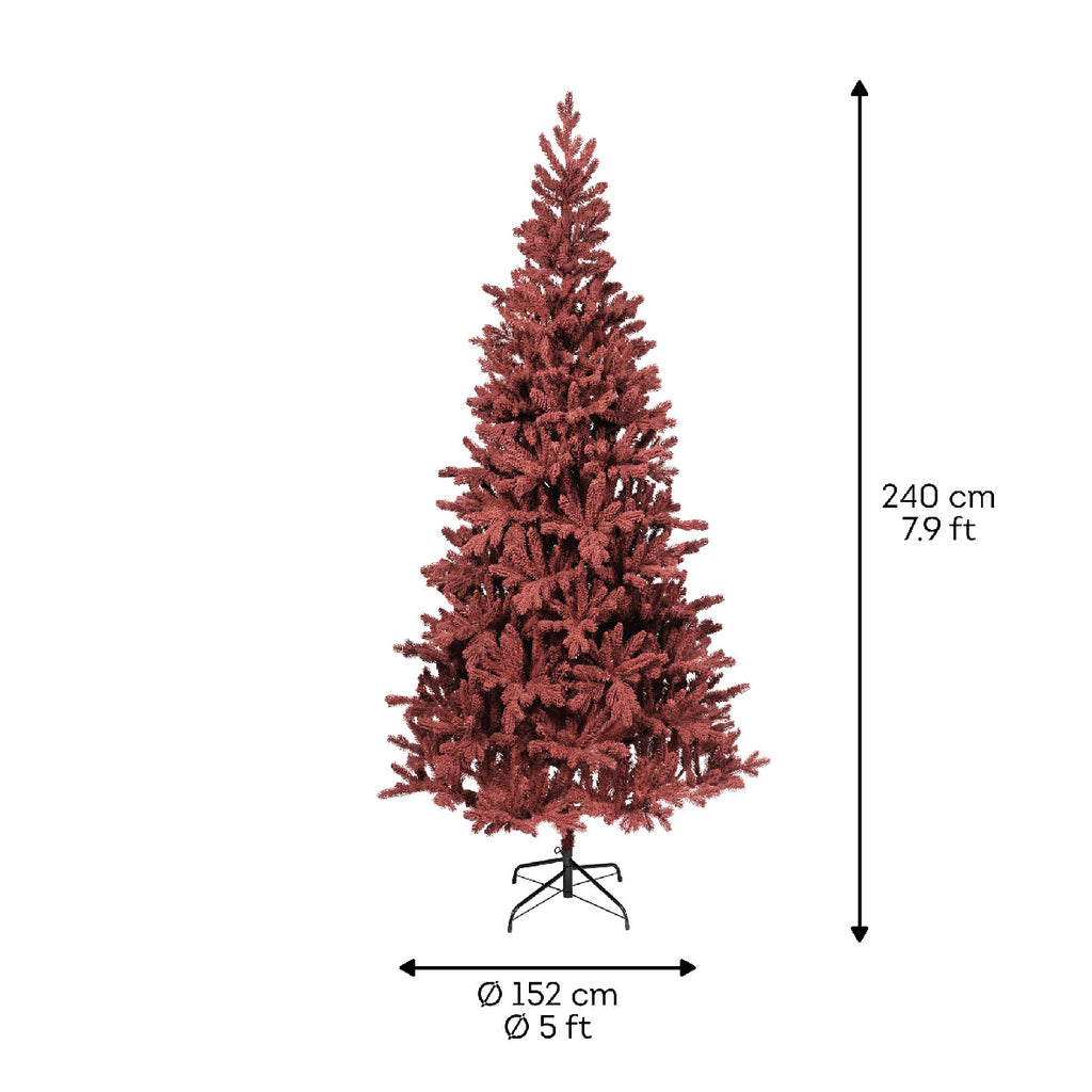Árbol de navidad artificial rojo de 240cm