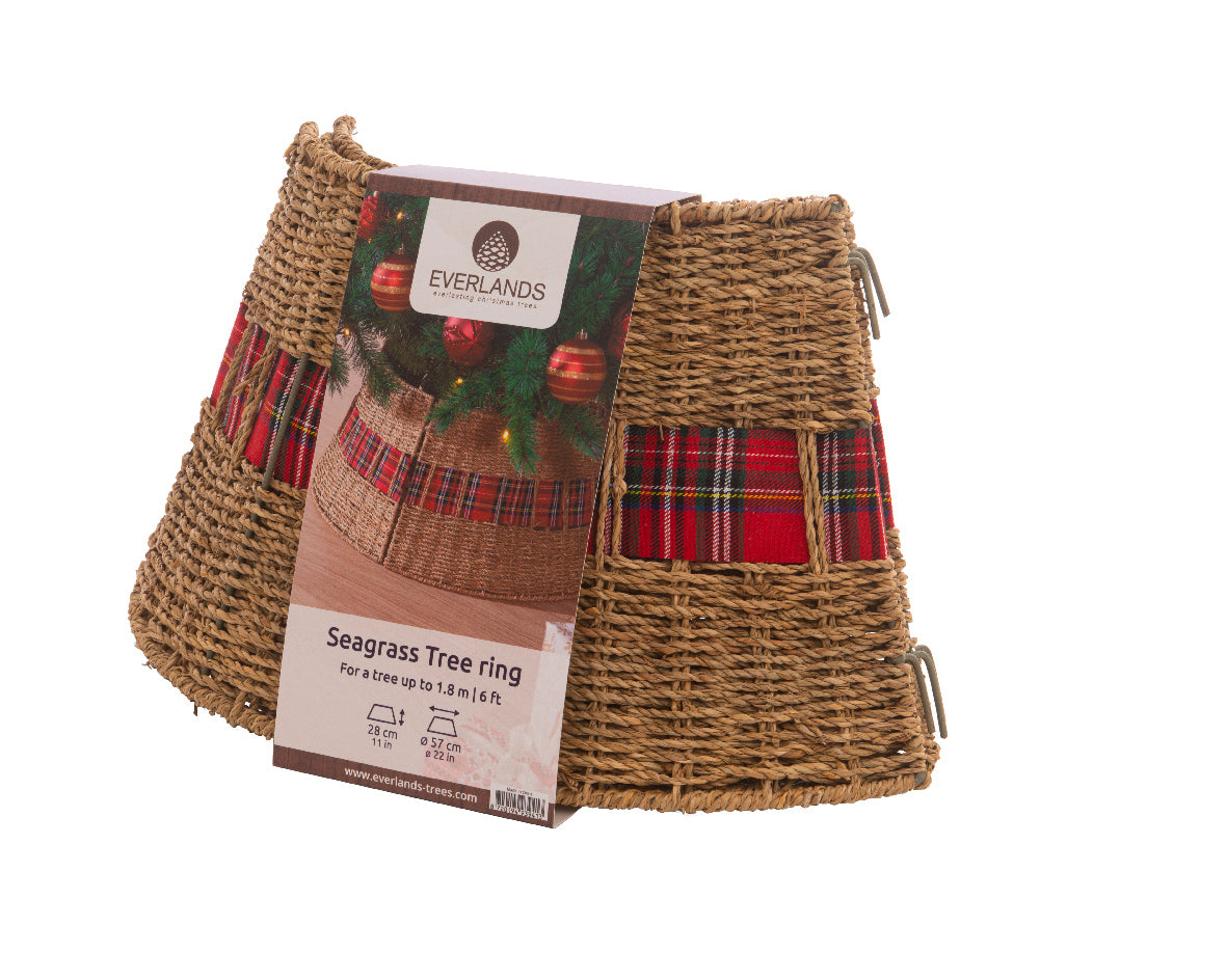 Cubrepie para árbol de navidad de fibras y cuadros 57cm