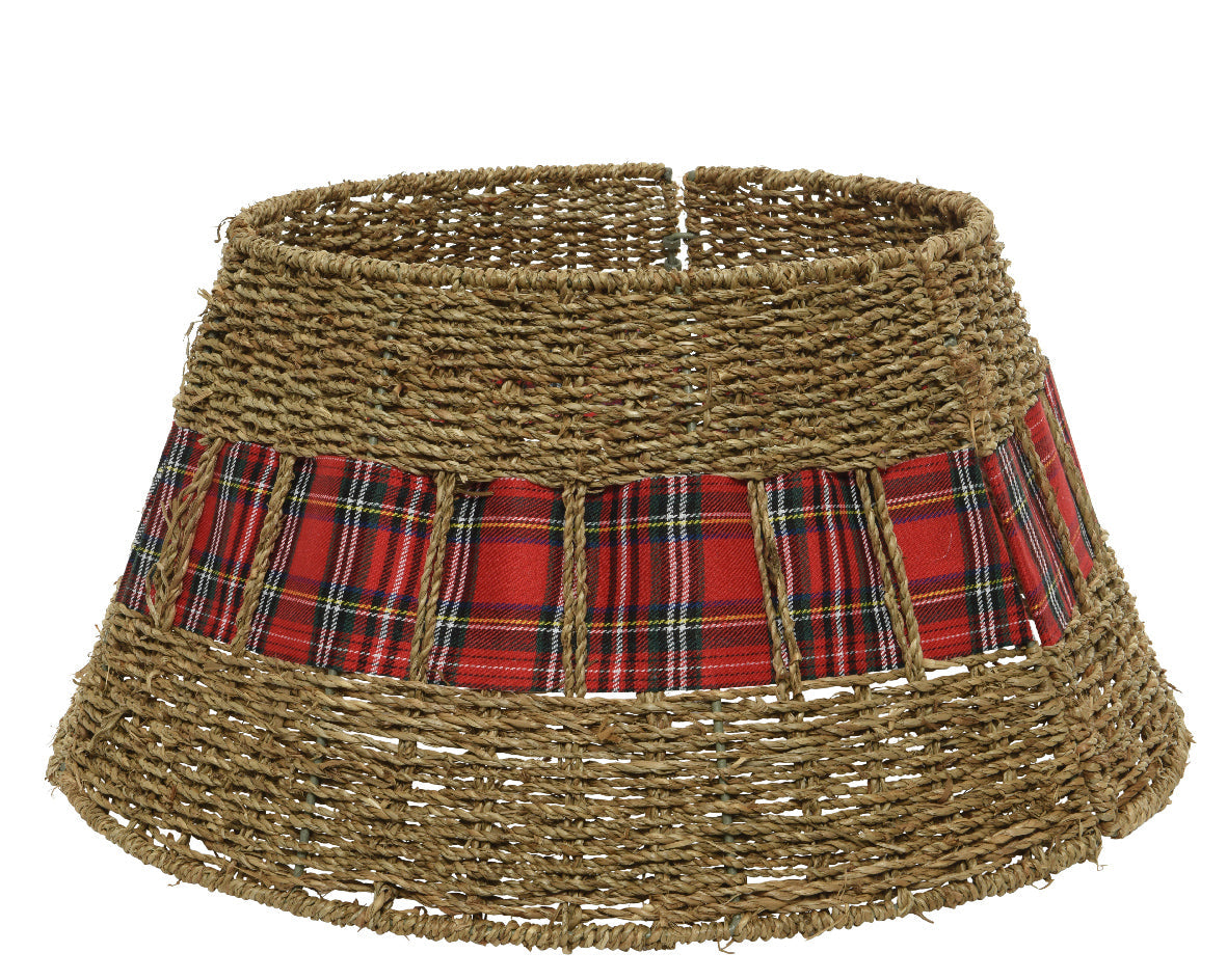 Cubrepie para árbol de navidad de fibras y cuadros 70cm