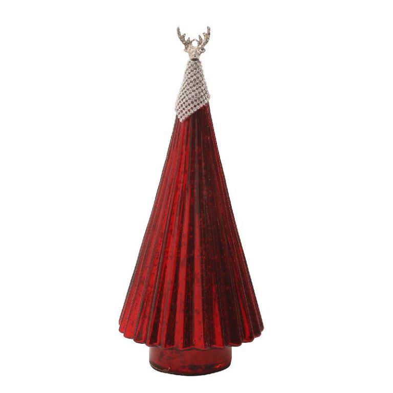 Navidad Marcia Red Cristal Arbol Estatua Reno Arriba S