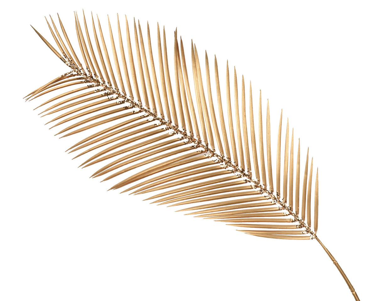 701811-Ramo de hojas de palma Everlands con purpurina dorada 120 cm-navidad-envio-canarias