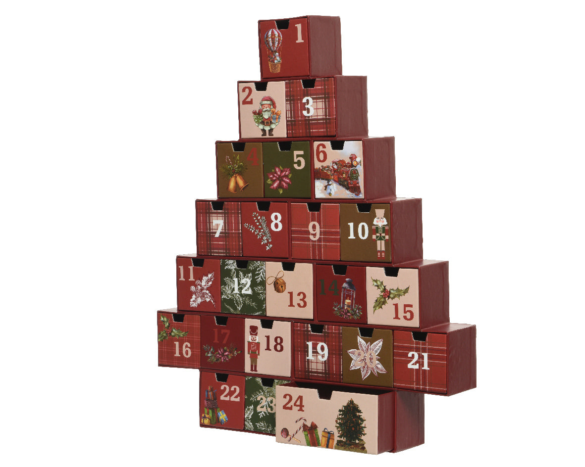 Calendario de adviento de papel tradicional