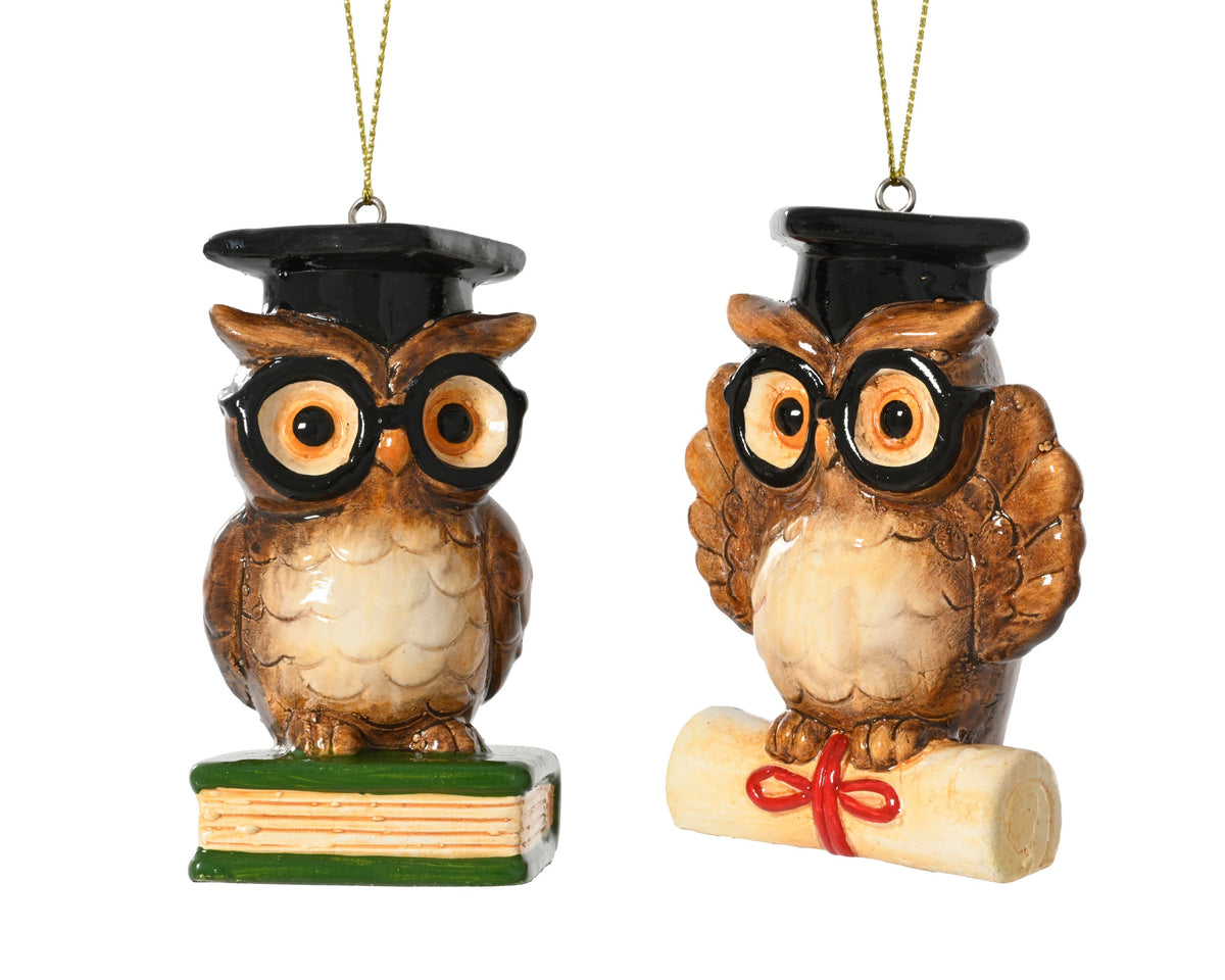 703551-Adorno colgante  búho marrón terracota 9 cm-navidad-envio-canarias