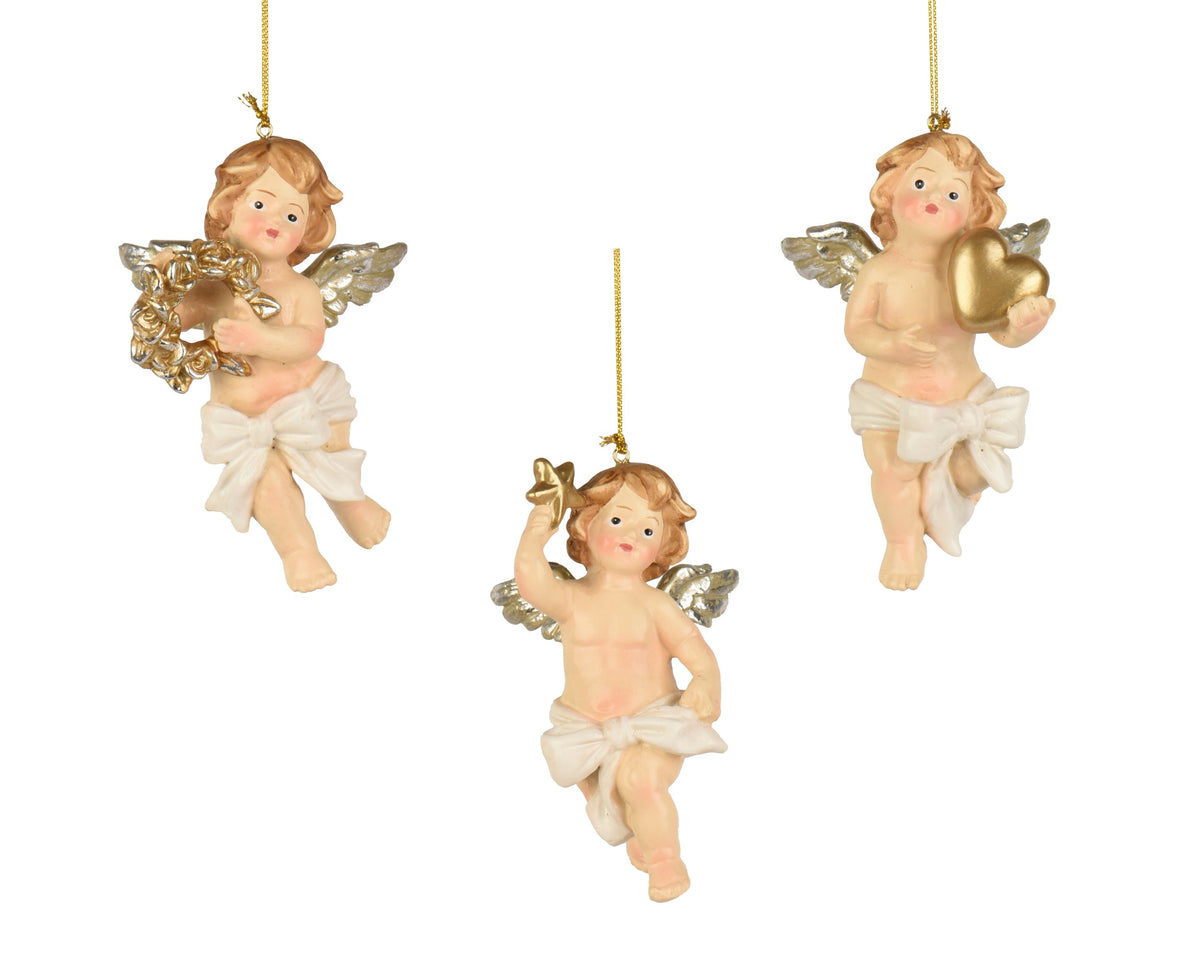 703687-Ángel de poliresina color crema-navidad-envio-canarias