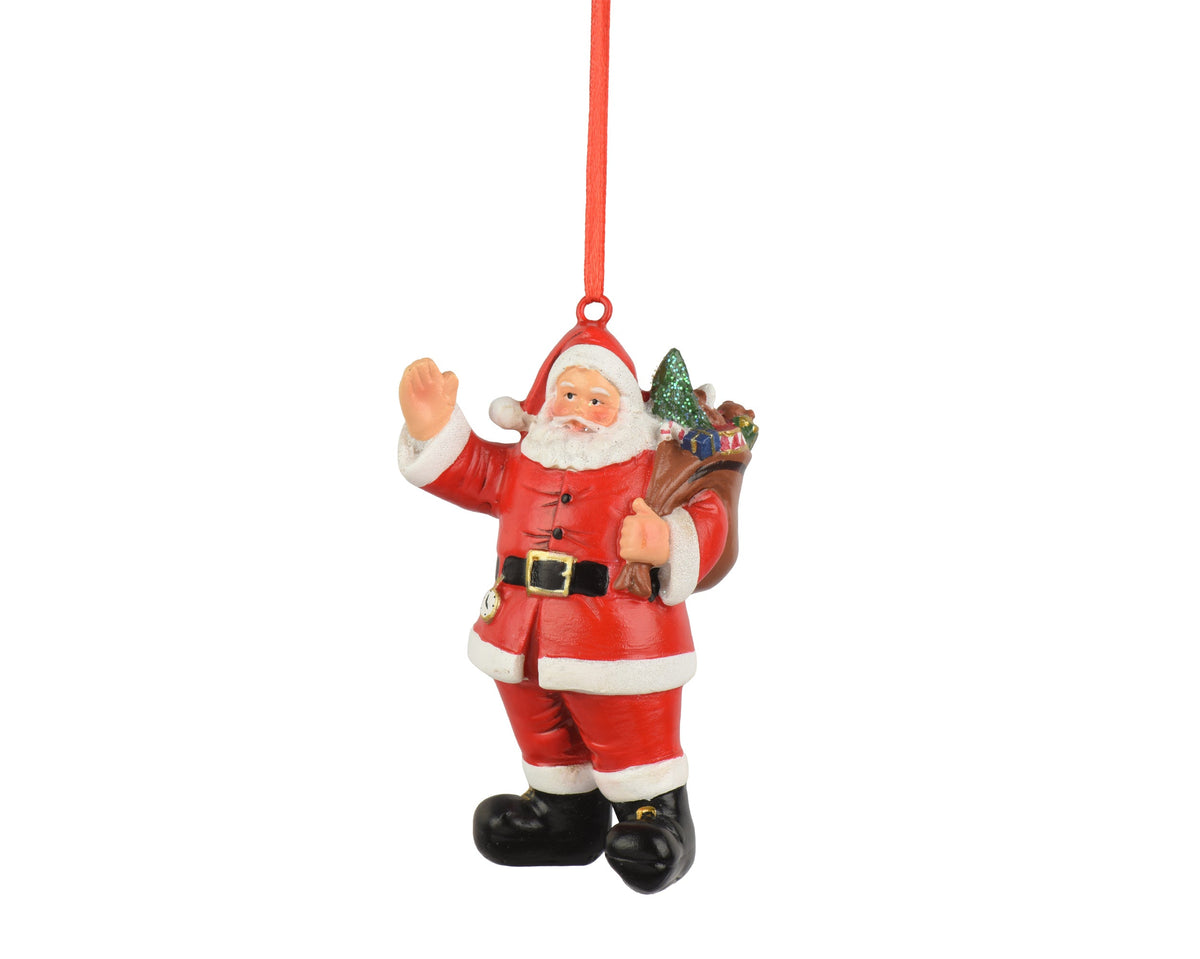 703739-Adorno de Papá Noel de poliresina roja de pie 4 cm-navidad-envio-canarias