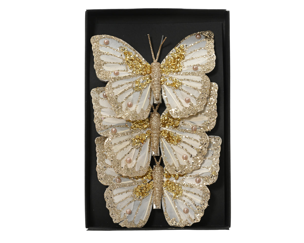 703795-Adorno de mariposa con pinza  12 cm-navidad-envio-canarias