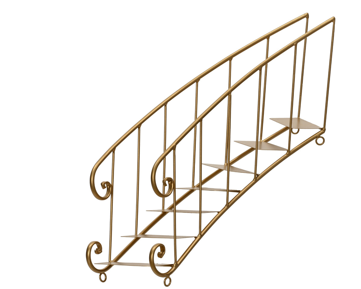 704152-Figura decorativa de escalera  hierro dorado-navidad-envio-canarias