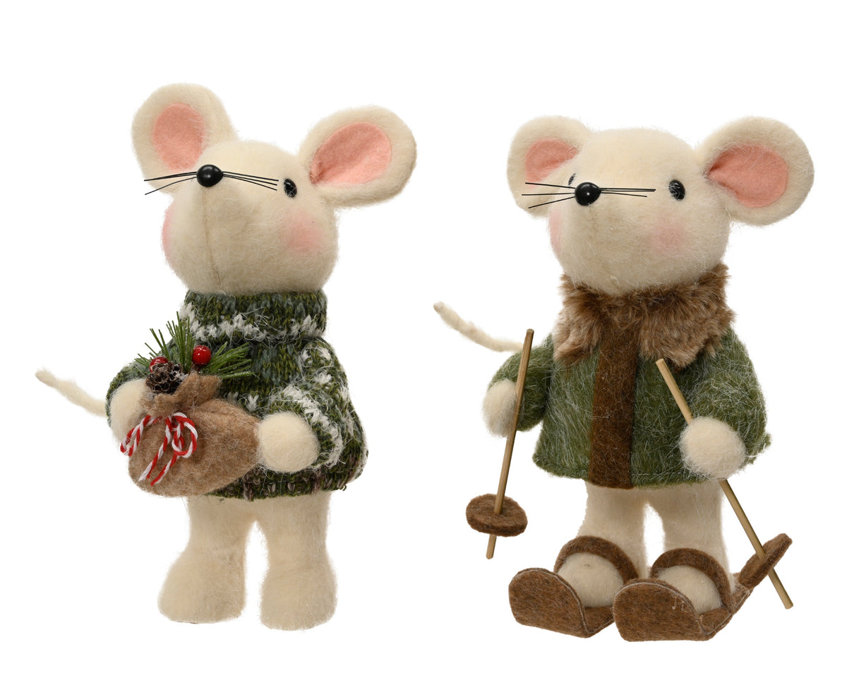 704199-Figuras de ratones navideños de lana  23 cm-navidad-envio-canarias
