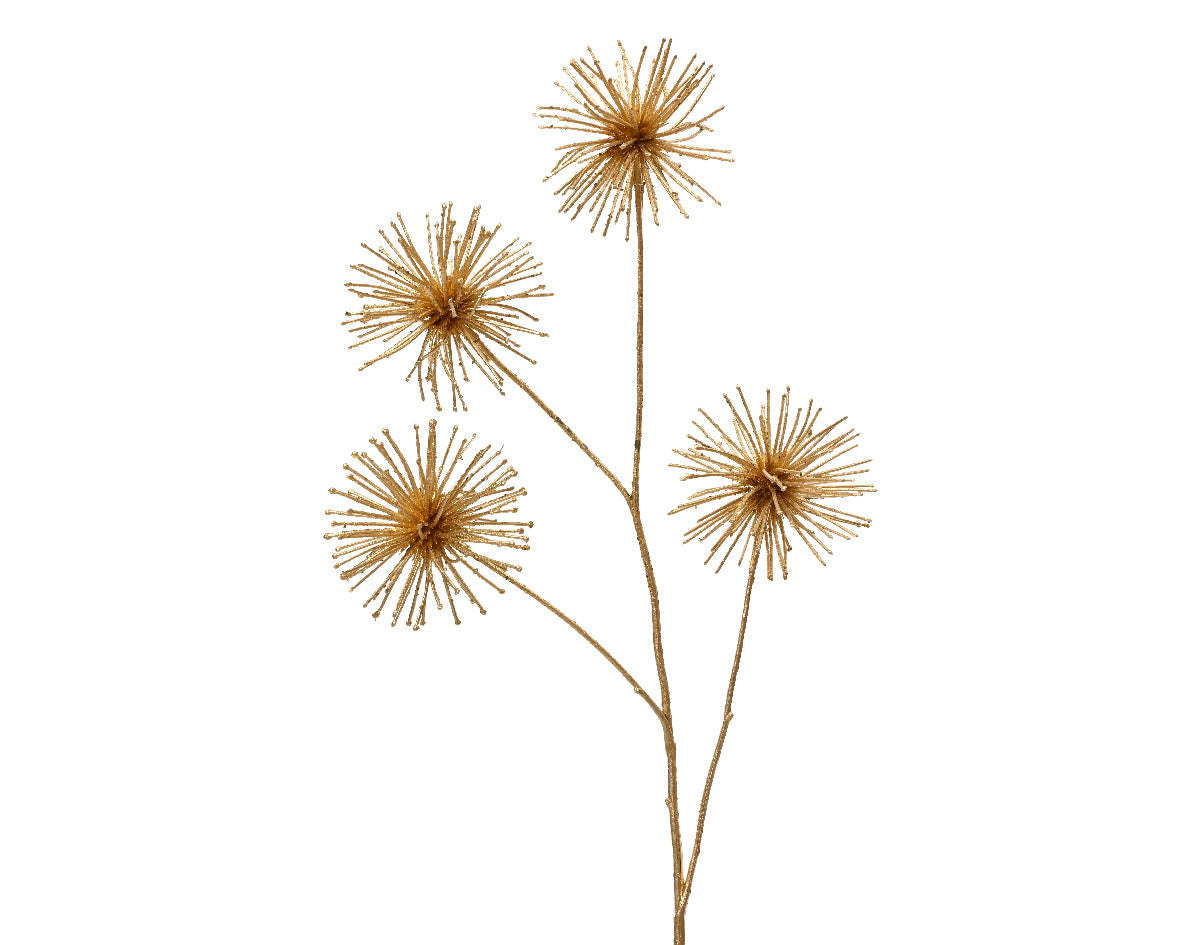 Rama floral de Navidad Allium dorada 85cm