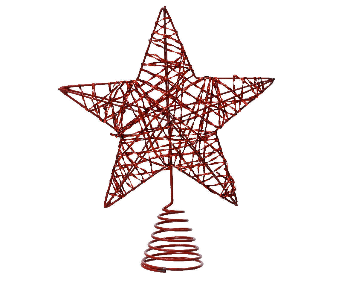 Punta de árbol de Estrella roja 23 cm