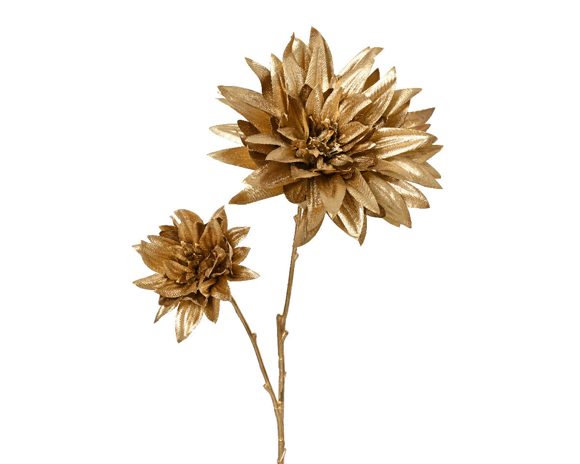 Floral de navidad dorado de 75cm