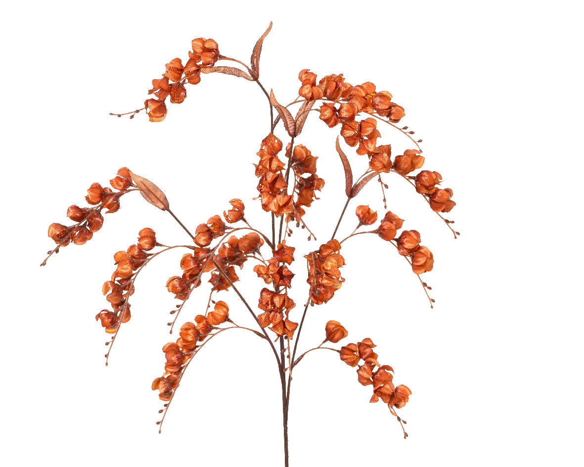 Rama floral de navidad Lurex rojo metalico 100cm