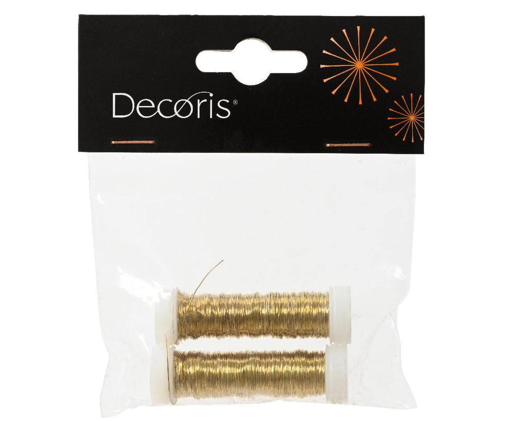 Alambre floral dorado para decoracion de navidad 60m