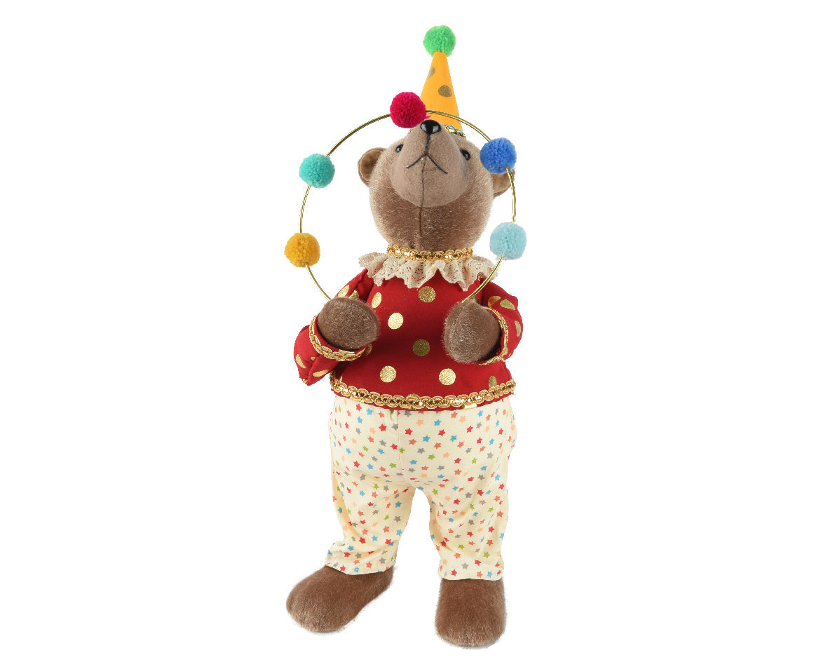 Figura de Oso mnalabarista de Circo de navidad de 55cm
