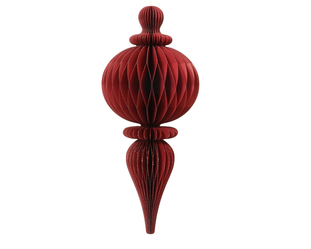 709419-Adorno de papel con remate rojo 34 cm-navidad-envio-canarias