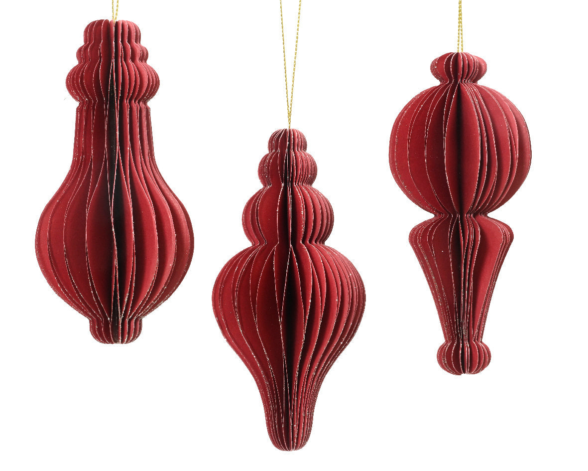 Ornamento de Navidad de papel rojo 12cm