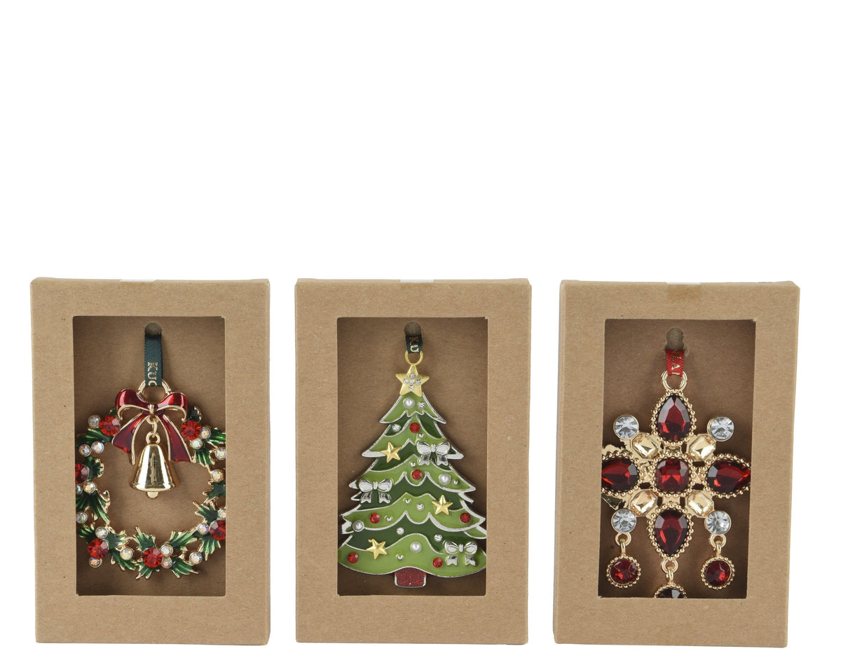 709494-Juego de adornos de aleacióncorona y copo de nieve multicolor de 6 cm-navidad-envio-canarias