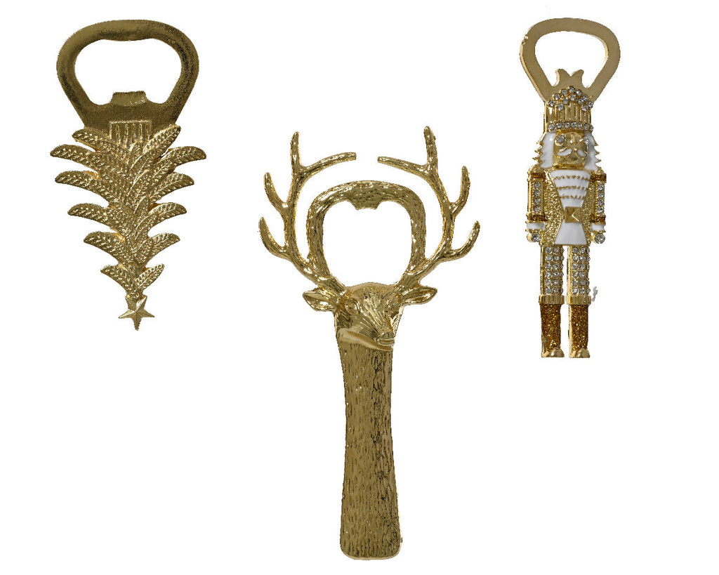 Abridores de chapas de navidad dorados