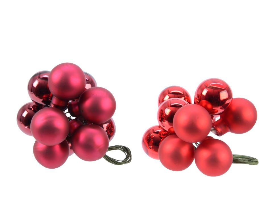Minibolas de Navidad rojas de cristal